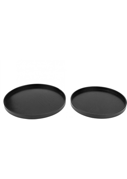 Siyah Stil Siyah Kaymaz Ahşap Yuvarlak Tepsi Çay Tabağı Hizmet Masa Yemekler Çay Servis Tepsi Ev Mutfak Ofis Için (Yurt Dışından) fırsatları