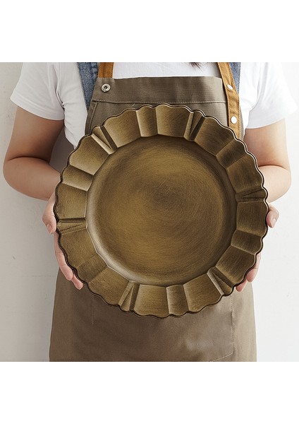 Stil 1 Stil Retro Yuvarlak Çaydanlık Kek Saklama Tepsisi Ev Düğün Dekoratif Tatlı Takı Gösteri Tabak (Yurt Dışından)