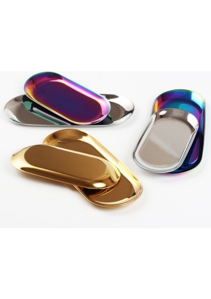 Küçük Altın Tarzı Paslanmaz Çelik Altın Depolama Tepsi Meyve Atıştırmalık Takı Ekran Organizatörü Tabak Mutfak Araçları Metal Ayna Depolama Takı Tepsi (Yurt Dışından) indirimleri