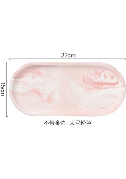 No.9 Tarzı Altın Kaplama Mermer Saklama Tepsi Seramik Avrupa Şarj Tabakları Yiyecek Meyve Tatlı Oval Tabak Takı Tepsi Süs Tabak Sunum Tabağı (Yurt Dışından)