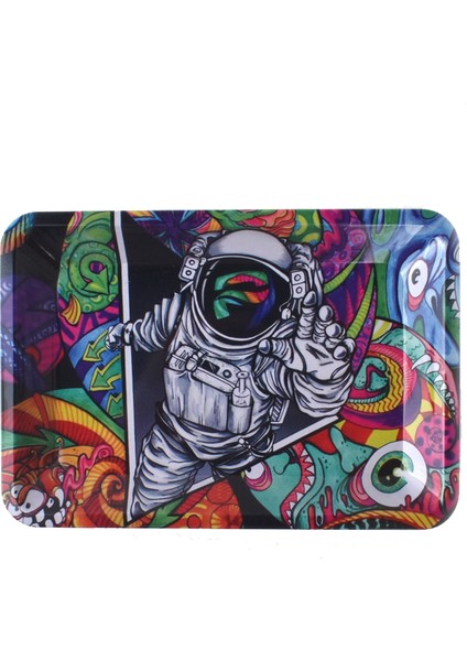 E Stili 180*ETAL Weed Yuvarlama Tepsi 8.7 Inç Tütün Sigara Aracı Işlem Plakası Pembe Kız Astronot Desenli Tatlı Tepsi (Yurt Dışından)