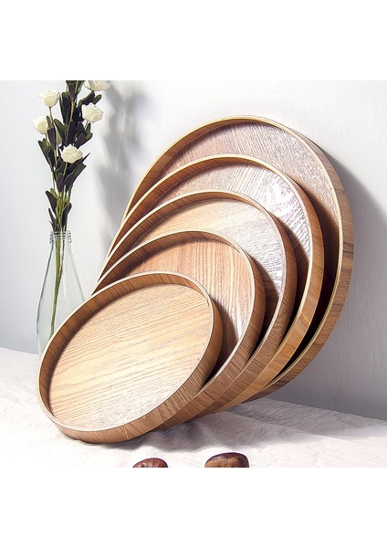 Siyah 27CM Tarzı Japon Tarzı Yuvarlak Tepsi Yiyecek Servis Tabak Ahşap Atıştırmalık Tatlı Tabak Çay Tahtası Doğal Çay Yiyecek Sunucu Tabak Içecek Tabağı Wf (Yurt Dışından) fiyatları
