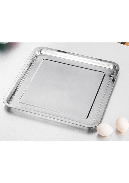 20X20XH4.8 Stili Kare Paslanmaz Çelik Tabak Izgara Bbq Depolama Tepsisi Buharda Pişirilmiş Izgara Balık Yemeği Dikdörtgen Tabak Tepsi Gıda Kalınlaştırma Tavaları (Yurt Dışından) fırsatları