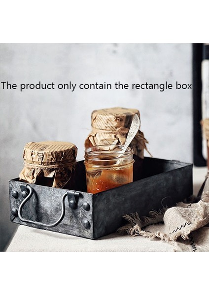 Dikdörtgen Stili Dikdörtgen Antika Demir Servis Tepsileri Retro Metal Saklama Malzemeleri Tepsi Kahvaltı Ekmek Kek Atıştırmalık Tabak Kare Kutu (Yurt Dışından)