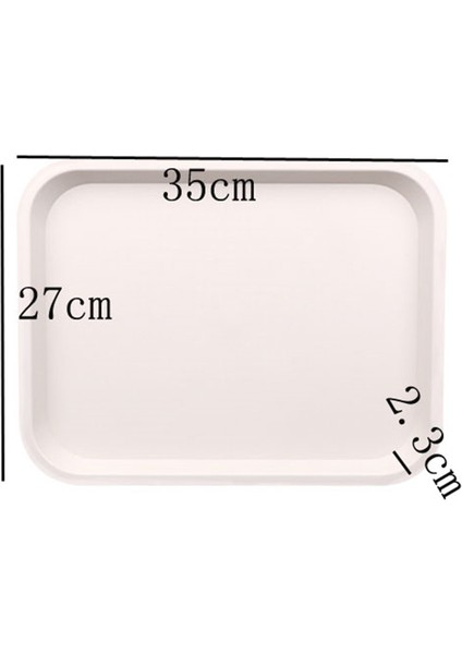 Beyaz 35X27X2.3 Tarzı Abs Kaymaz Plastik Tepsi Kahverengi Kırmızı Yeşil Sarı Renk Plastik Tabak Meyve Tepsisi Restoran Yılan Barı Çay Kek Ekmek Yiyecek Tabağı (Yurt Dışından)