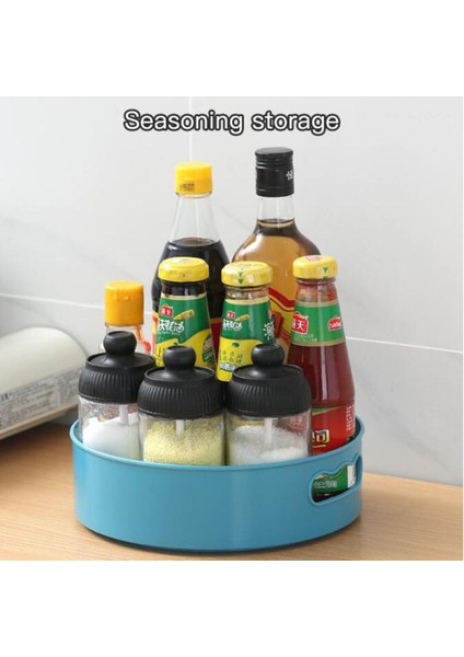Yeşil Stil 360 Derece Dönebilen Tepsi Mutfak Saklama Kapları Baharat Kavanozu Atıştırmalık Yiyecek Tepsisi Banyo Kaymaz Kutu Kozmetik Organizatör Aracı (Yurt Dışından) fırsatları