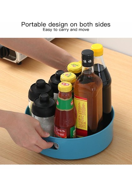 Yeşil Stil 360 Derece Dönebilen Tepsi Mutfak Saklama Kapları Baharat Kavanozu Atıştırmalık Yiyecek Tepsisi Banyo Kaymaz Kutu Kozmetik Organizatör Aracı (Yurt Dışından) indirimleri