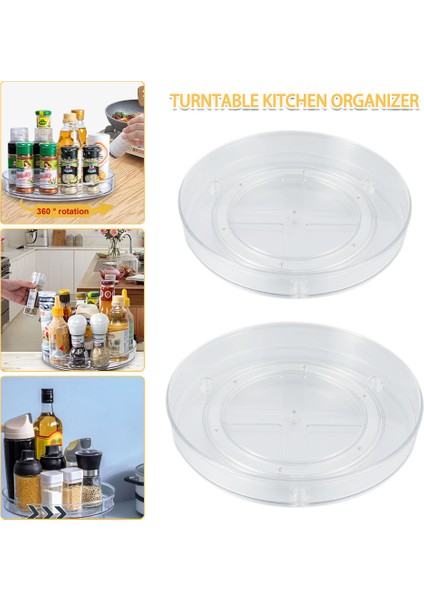 27CM Tarzı 360 Döner Dolap Döner Organizatör Depolama Baharatlık Içecek Kozmetik Depolama Rafı Pet Şeffaf Mutfak Banyo Için (Yurt Dışından) fırsatları