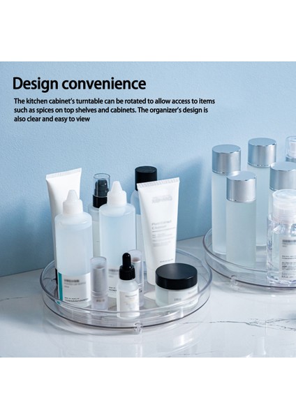 27CM Tarzı 360 Döner Dolap Döner Organizatör Depolama Baharatlık Içecek Kozmetik Depolama Rafı Pet Şeffaf Mutfak Banyo Için (Yurt Dışından) indirimleri