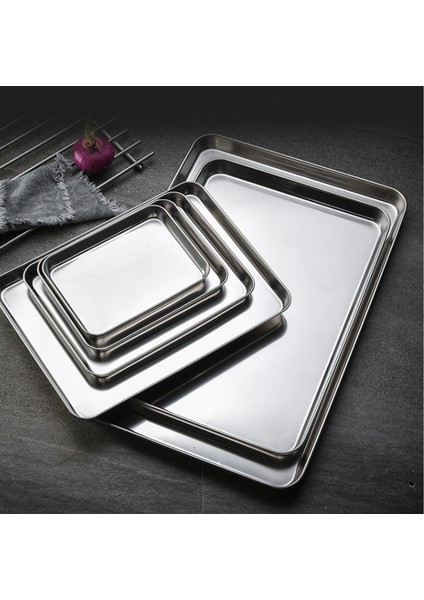33X17X1.5CM Stili Paslanmaz Çelik Gıda Tepsileri Dikdörtgen Evde Buharda Pişirilmiş Sosis Meyve Saklama Tavaları Su Ekmek Mutfak Fırın Düşük Tabak Plakası (Yurt Dışından) fiyatları