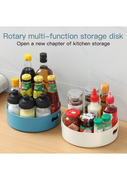 Beyaz Stil 360 Derece Dönebilen Yuvarlak Baharat Saklama Rafı Tepsi Mutfak Kavanoz Tutucu Depolama Kutusu Banyo Çok Fonksiyonlu Kozmetik Konteyner Organizatörü (Yurt Dışından) fiyatları