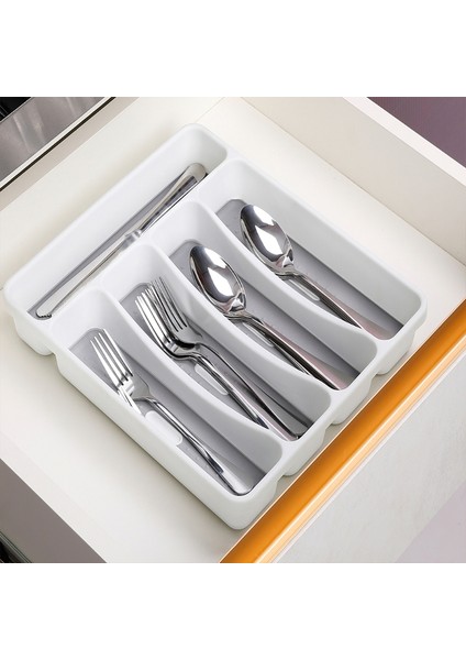 W1 Stili Mutfak Çekmece Düzenleyici Tepsisi Kaşık Bıçak Çatal Ayrım Kutusu Palet Masa Çatal Kaşık Için Saklama Kutusu (Yurt Dışından) modelleri