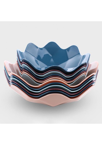 Koyu Mavi S Stili Meyve Kasesi Yığılabilir Çok Fonksiyonlu Plastik Tekrar Kullanılabilir Salata Atıştırmalık Tabak - Mutfak Için (Yurt Dışından) fiyatları