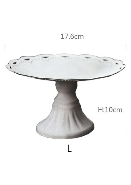 L Tarzı Metal Servis Tepsisi Takı Gösterme Tabak Retro Beyaz Tatlı Meyve Kek Atıştırmalık Yüksek Tabak Ev Parti Düğün Dekorasyonu (Yurt Dışından)