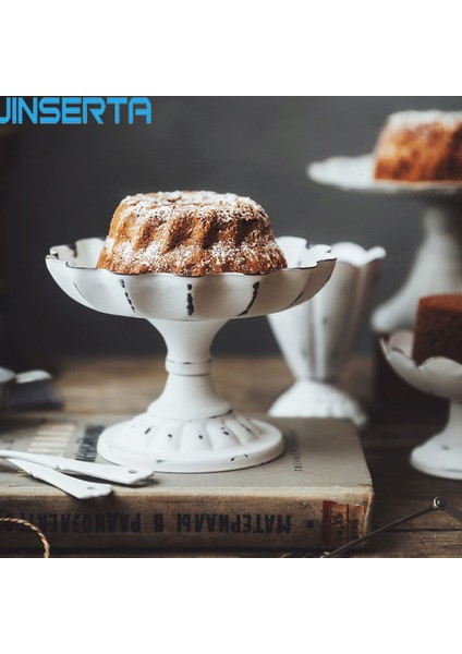 L Tarzı Metal Servis Tepsisi Takı Gösterme Tabak Retro Beyaz Tatlı Meyve Kek Atıştırmalık Yüksek Tabak Ev Parti Düğün Dekorasyonu (Yurt Dışından) fiyatları