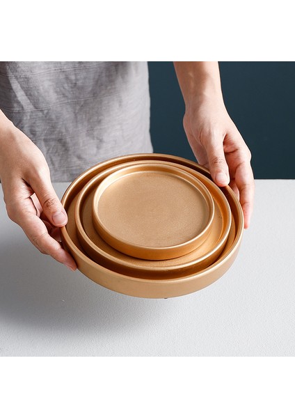 Turuncu Tarzı Çiçek Vazo Taban Saksı Tepsi Servis Tepsi Seramik Yemek Tepsisi Altın Siyah Beyaz Dekorasyon (Yurt Dışından) fırsatları