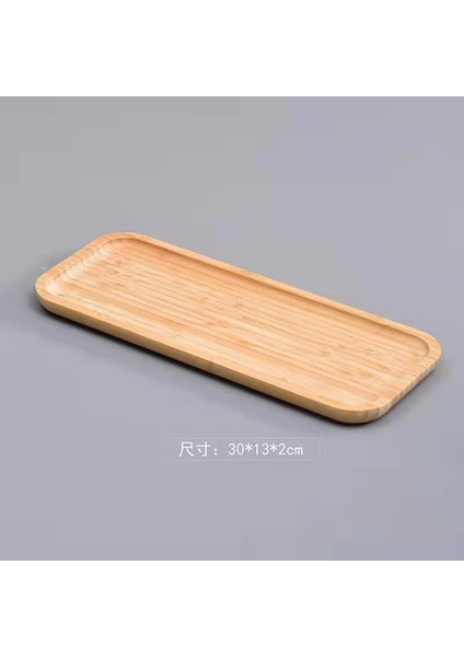 30X13 Cm'lik Bir Stil Bambu Servis Tepsisi Çay Fincanı Tabakları Meyve Tabakları Depolama Paleti Dekorasyon Japon Yemek Dikdörtgen Tabak (Yurt Dışından)