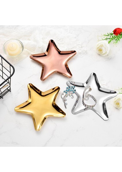 J Tarzı Basit Beş Köşeli Yıldız Şekilli Paslanmaz Çelik Tepsi Takı Saklama Tepsisi Atıştırmalık Tepsi Küçük Takı Kozmetik Sergi Tepsisi (Yurt Dışından) modelleri