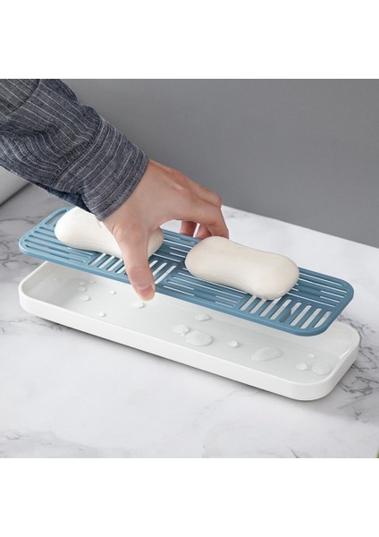 Mavi Bir Stil Lavabo Sabun Düzenleyici Raf Plastik Banyo Saklama Tepsileri Sünger Tutucu Mutfak Gereçleri Bulaşıklık Mutfak Saklama Aksesuarları (Yurt Dışından) fırsatları
