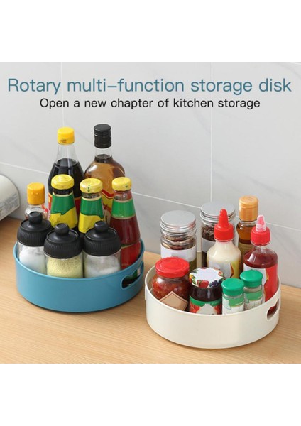 No.1 Tarzı Yeni 360 Derece Dönebilen Kaymaz Raf Mutfak Depolama Baharat Kavanozu Atıştırmalık Yiyecek Banyo Tepsi Düzenleyici (Yurt Dışından) fırsatları