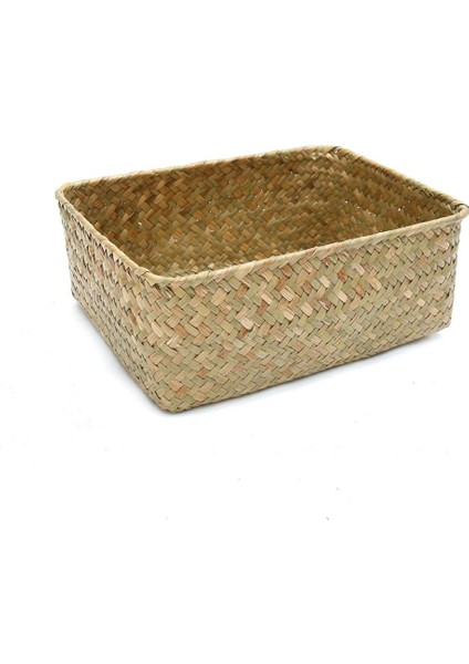 Birincil Renk Stili Büyük Hasır Kurutulmuş Çiçek Meyve Sepeti El Yapımı Çiçek Sepeti Rattan Kutu Şeker Kulaklık Organizatörü Deniz Otu Karnı Bahçe Dekorasyon Saksısı (Yurt Dışından)