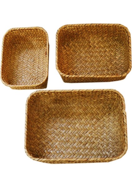 Birincil Renk Stili Büyük Hasır Kurutulmuş Çiçek Meyve Sepeti El Yapımı Çiçek Sepeti Rattan Kutu Şeker Kulaklık Organizatörü Deniz Otu Karnı Bahçe Dekorasyon Saksısı (Yurt Dışından) modelleri