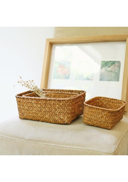 Birincil Renk Stili Büyük Hasır Kurutulmuş Çiçek Meyve Sepeti El Yapımı Çiçek Sepeti Rattan Kutu Şeker Kulaklık Organizatörü Deniz Otu Karnı Bahçe Dekorasyon Saksısı (Yurt Dışından) fırsatları