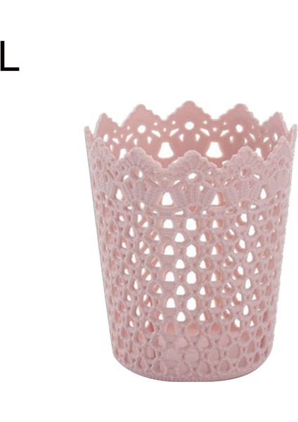 Pembe L Tarzı Plastik Saklama Sepetleri Hollow Çiçek Kalem Fırça Tutucu Çamaşırlar Saklama Sepeti Masaüstü Saklama Ev Saklama Organizatörü (Yurt Dışından)