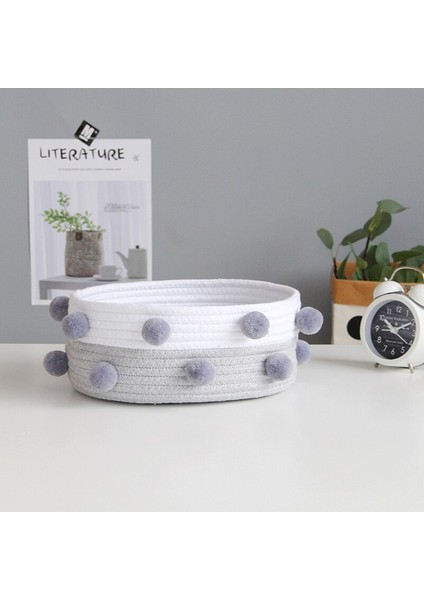Gribeyaz 27X25X11CM Stili Nordik Dekoratif Süs Eşyaları Saklama Kutusu Pamuk Ipi Örgülü Saklama Sepetleri Makyaj Masası Organizatörü Hediye Odası Düzenleyici (Yurt Dışından)