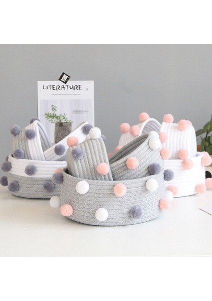 Gribeyaz 27X25X11CM Stili Nordik Dekoratif Süs Eşyaları Saklama Kutusu Pamuk Ipi Örgülü Saklama Sepetleri Makyaj Masası Organizatörü Hediye Odası Düzenleyici (Yurt Dışından) fiyatları