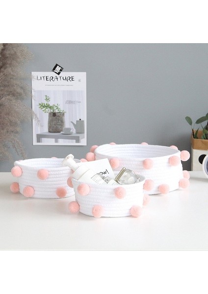 Gribeyaz 27X25X11CM Stili Nordik Dekoratif Süs Eşyaları Saklama Kutusu Pamuk Ipi Örgülü Saklama Sepetleri Makyaj Masası Organizatörü Hediye Odası Düzenleyici (Yurt Dışından) fırsatları