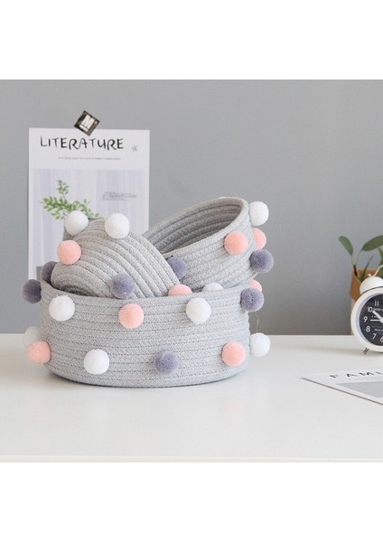 Gribeyaz 27X25X11CM Stili Nordik Dekoratif Süs Eşyaları Saklama Kutusu Pamuk Ipi Örgülü Saklama Sepetleri Makyaj Masası Organizatörü Hediye Odası Düzenleyici (Yurt Dışından) indirimleri