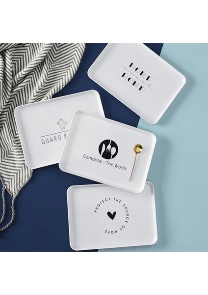 Aşk-Kalp Tarzı Kuzey Avrupa Tarzı Plastik Saklama Tepsisi Kare Kahvaltı Tabakları Tatlı Kek Atıştırmalık Meyve Tabağı Sofra Takımı Mücevherler Ekran Tutucu Tepsi (Yurt Dışından) modelleri