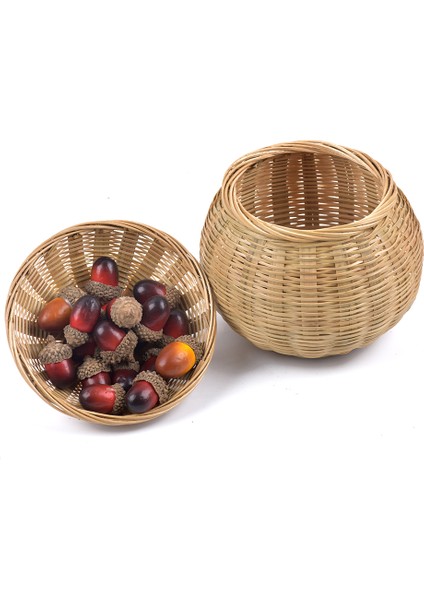 D Stili Yuvarlak Hasır Kapaklı Kutu El Örgüsü Çok (Yurt Dışından) fırsatları