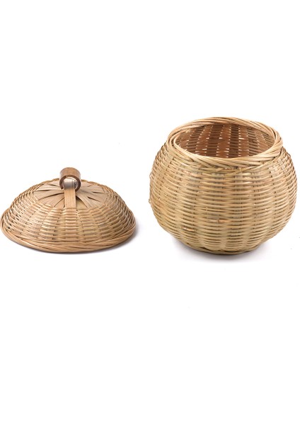 D Stili Yuvarlak Hasır Kapaklı Kutu El Örgüsü Çok (Yurt Dışından) indirimleri