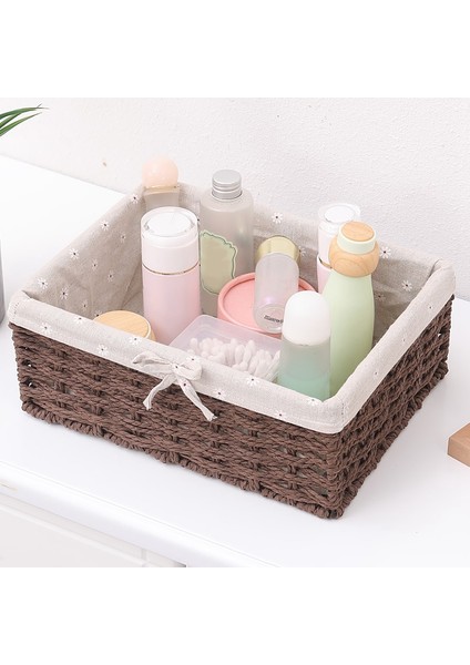 Turuncu Tarzı El Yapımı Depolama Kutusu Çamaşır Sepeti Hasır Sepet Masaüstü Kırtasiye Kozmetik Düzenleyici Giysi Kitap Atıştırmalık Oyuncaklar Depolama Kutusu (Yurt Dışından) fırsatları