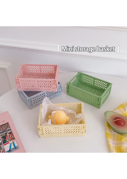 No.3 Tarzı Masaüstü Katlanabilir Depolama Sepeti Günlük Kırtasiye Plastik Depolama Kutusu Masaüstü Taşıma Sepeti Yurttaş Mutfak Depolama Sepeti (Yurt Dışından) fırsatları