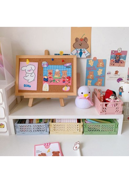 No.2 Tarzı Mini Katlanabilir Plastik Depolama Kutusu Öğrenci Masaüstü Düzenleme Depolama Sepeti Ev Eşyaları Depolama Sepeti (Yurt Dışından) fiyatları