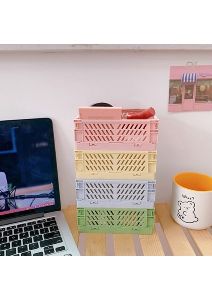 No.2 Tarzı Mini Katlanabilir Plastik Depolama Kutusu Öğrenci Masaüstü Düzenleme Depolama Sepeti Ev Eşyaları Depolama Sepeti (Yurt Dışından) modelleri