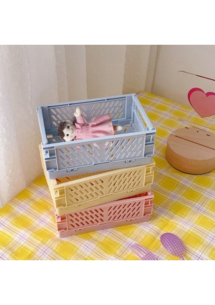 No.2 Tarzı Mini Katlanabilir Plastik Depolama Kutusu Öğrenci Masaüstü Düzenleme Depolama Sepeti Ev Eşyaları Depolama Sepeti (Yurt Dışından) fırsatları