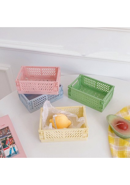 No.2 Tarzı Mini Katlanabilir Plastik Depolama Kutusu Öğrenci Masaüstü Düzenleme Depolama Sepeti Ev Eşyaları Depolama Sepeti (Yurt Dışından) indirimleri