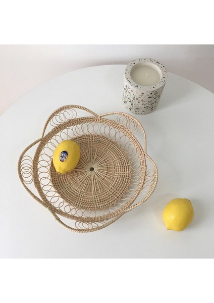 A1 Stili Rattan Ekmek Sepeti Yaprak Şekilli El Örgüsü Çay Tepsisi Japon Tarzı Mutfak Pamuk Keten Örgülü Masa Örtüsü Bezi (Yurt Dışından)
