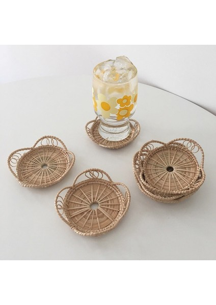 A1 Stili Rattan Ekmek Sepeti Yaprak Şekilli El Örgüsü Çay Tepsisi Japon Tarzı Mutfak Pamuk Keten Örgülü Masa Örtüsü Bezi (Yurt Dışından)