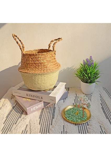 Soluk Zeytin Tarzı 22CMX20CM Bahçe Hasır Sepetleri Bambu Saklama Sepetleri Çamaşır Sepeti Hasır Asma Çiçek Saksısı Kuru Çiçek Ev Saksısı Panier Osier Sepeti (Yurt Dışından) modelleri