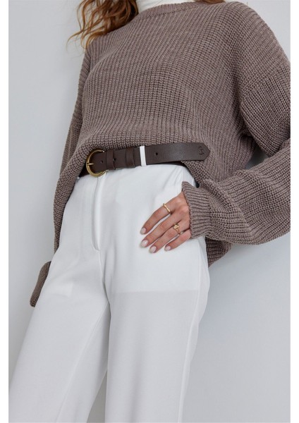 Lacivert Acı Kahve Gold Oksit Tokalı Kemer Poliüretan Type 4