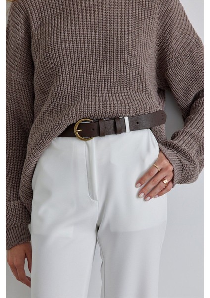 Lacivert Acı Kahve Gold Oksit Tokalı Kemer Poliüretan Type 4 fırsatları