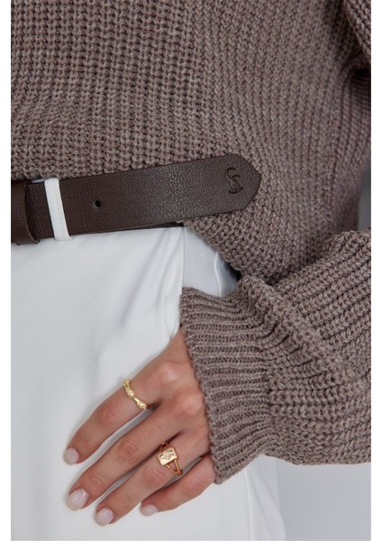 Lacivert Acı Kahve Gold Oksit Tokalı Kemer Poliüretan Type 4 indirimleri