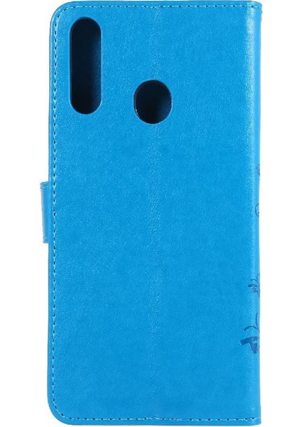 Samsung Galaxy A20S Kickstand Pu Deri Kart Tutucu Bilek Için Filp Durumda (Yurt Dışından)