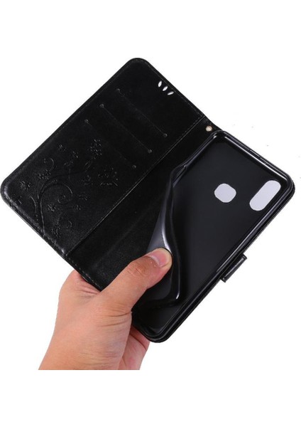 Samsung Galaxy A10S Kickstand Manyetik Kapatma Pu Deri Için Filp Durumda (Yurt Dışından)