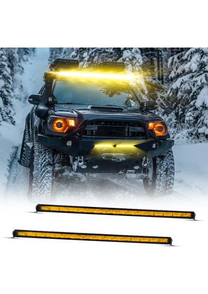 Offroad sis lambası piano black iç çerçeve sarı 12-32V 65,6cm / LASS365-3